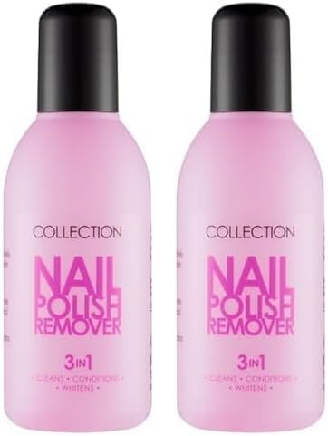 Collection Cosmetics 3-in-1 Nail Polish Remover, Cleans, Conditions and Whitens, 150ml (Pack of 2)