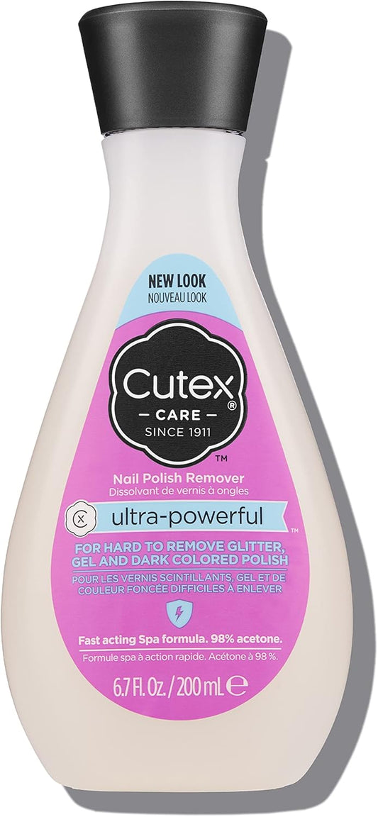 Cutex Ultra-Powerful Gel Nail Polish Remover (200ml) for Removal Of Stubborn Gels, Glitter & Dark Shades, for all Nail Types, Oil Blend, Dermatologist Tested